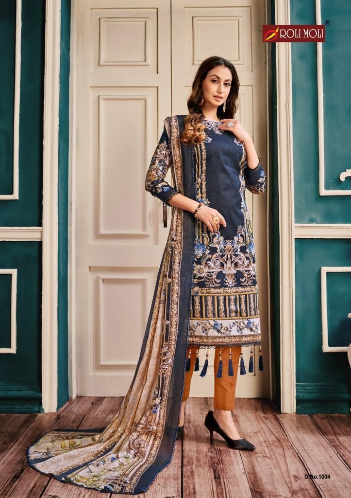 Roli Moli Creation Noreen Cambric Cotton Party Wear Salwar Suits With Karachi Prints