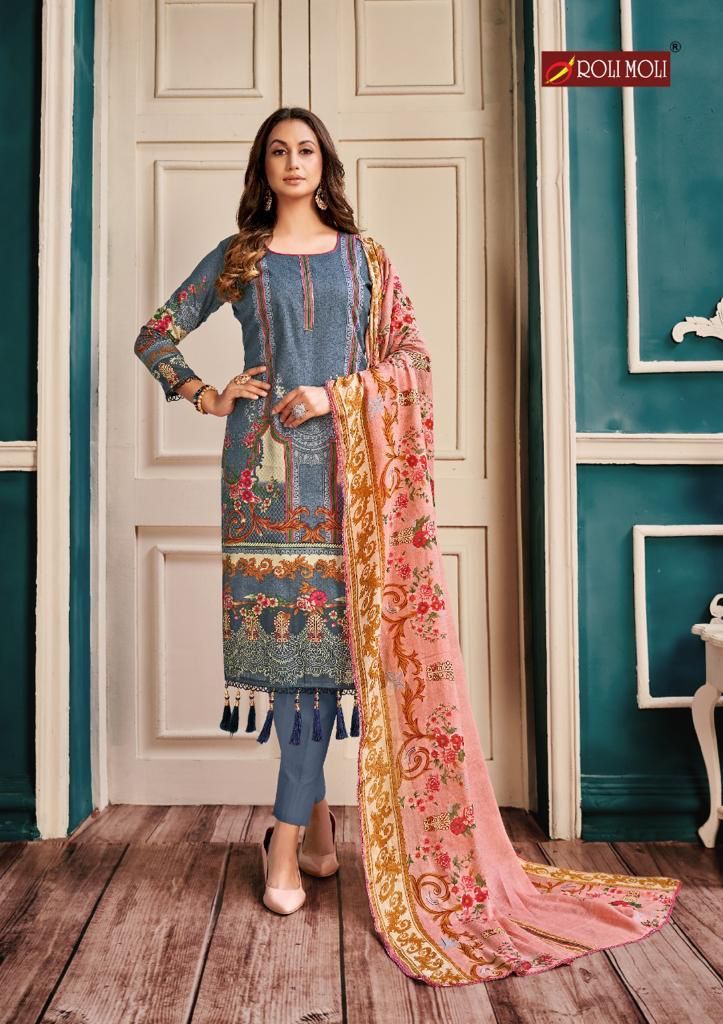 Roli Moli Creation Noreen Cambric Cotton Party Wear Salwar Suits With Karachi Prints