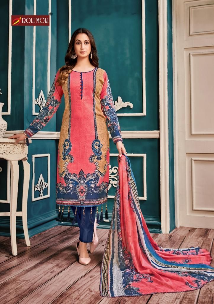 Roli Moli Creation Noreen Cambric Cotton Party Wear Salwar Suits With Karachi Prints