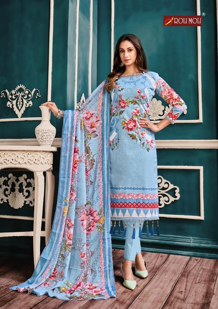 Roli Moli Creation Noreen Cambric Cotton Party Wear Salwar Suits With Karachi Prints