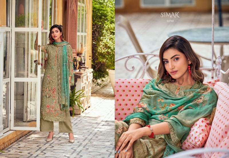 Simar Glossy Noura Muslin Viscose Printed With Embroidery Work stylish Designer Salwar Suit