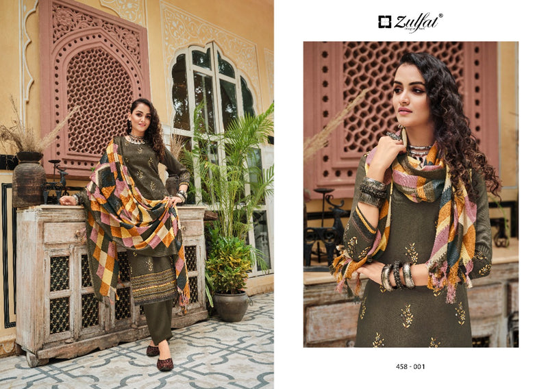 Zulfat Nusrat Pashmina Printed With Heavy Hand Work Stylish Designer Casual Wear Salwar Kameez