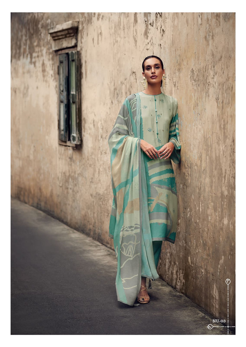 Varsha Nusrat Muslin silk With Fancy Stylish Designer Party Wear Salwar Suit
