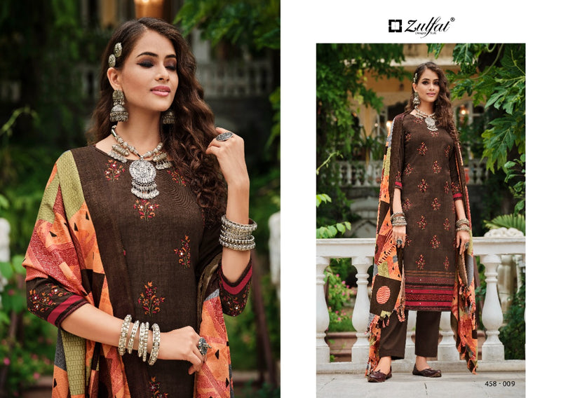 Zulfat Nusrat Pashmina Printed With Heavy Hand Work Stylish Designer Casual Wear Salwar Kameez