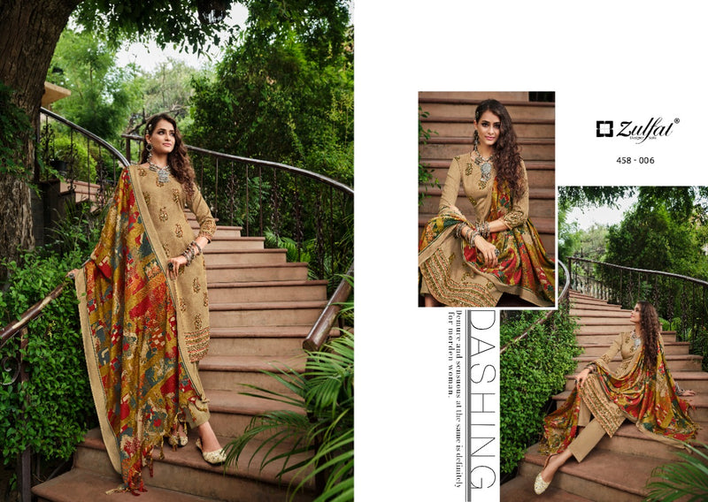 Zulfat Nusrat Pashmina Printed With Heavy Hand Work Stylish Designer Casual Wear Salwar Kameez