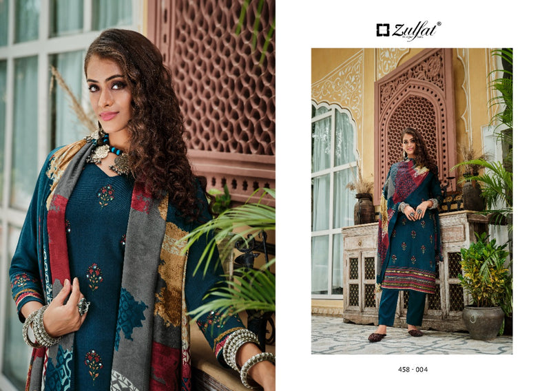 Zulfat Nusrat Pashmina Printed With Heavy Hand Work Stylish Designer Casual Wear Salwar Kameez