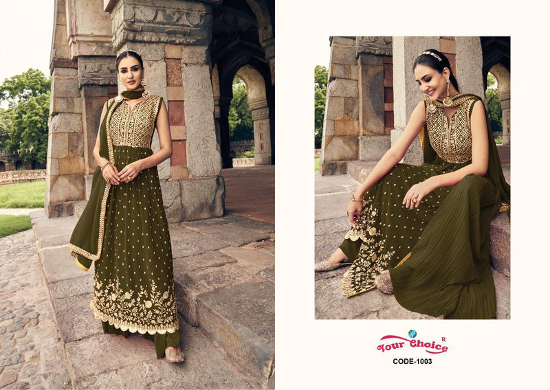 Your Choice Nyka Georgette With Heavy Embroidery Work Stylish Designer Party Wear Fancy Long Kurti