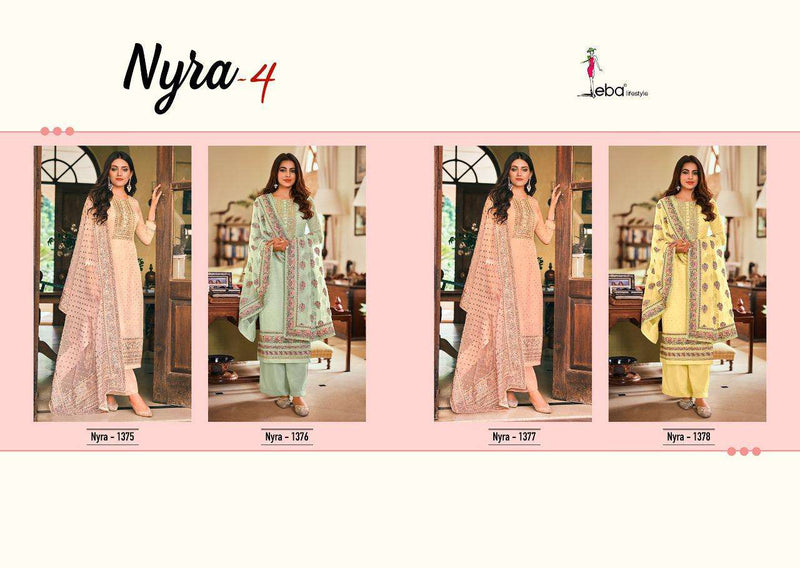 Eba Lifestyle  Nyra Vol 4 Stylish Embroidery Designer Wear Salwar Kameez