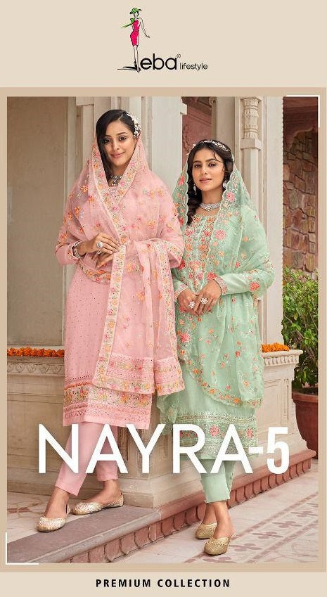 Eba Lifestyle Nyra Vol 5 Viscose Silk With Beautiful Heavy Embroidery Work Stylish Designer Salwar Kameez