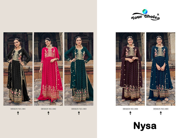 Your Choice Nysa Georgette With Heavy Embroidery Work Stylish Designer Wedding Wear Casual Look Long Kurti
