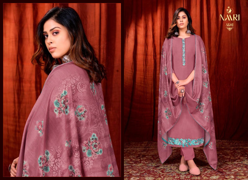 Naari Colourful Pure Silk Heavy Embroidered Work Designer Salwar Suit