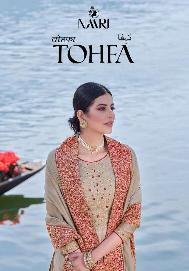 Naari Tohfa Silk With Gorgeous Embroidery Work Attractive Designer Salwar Suits With Heavy Dupatta
