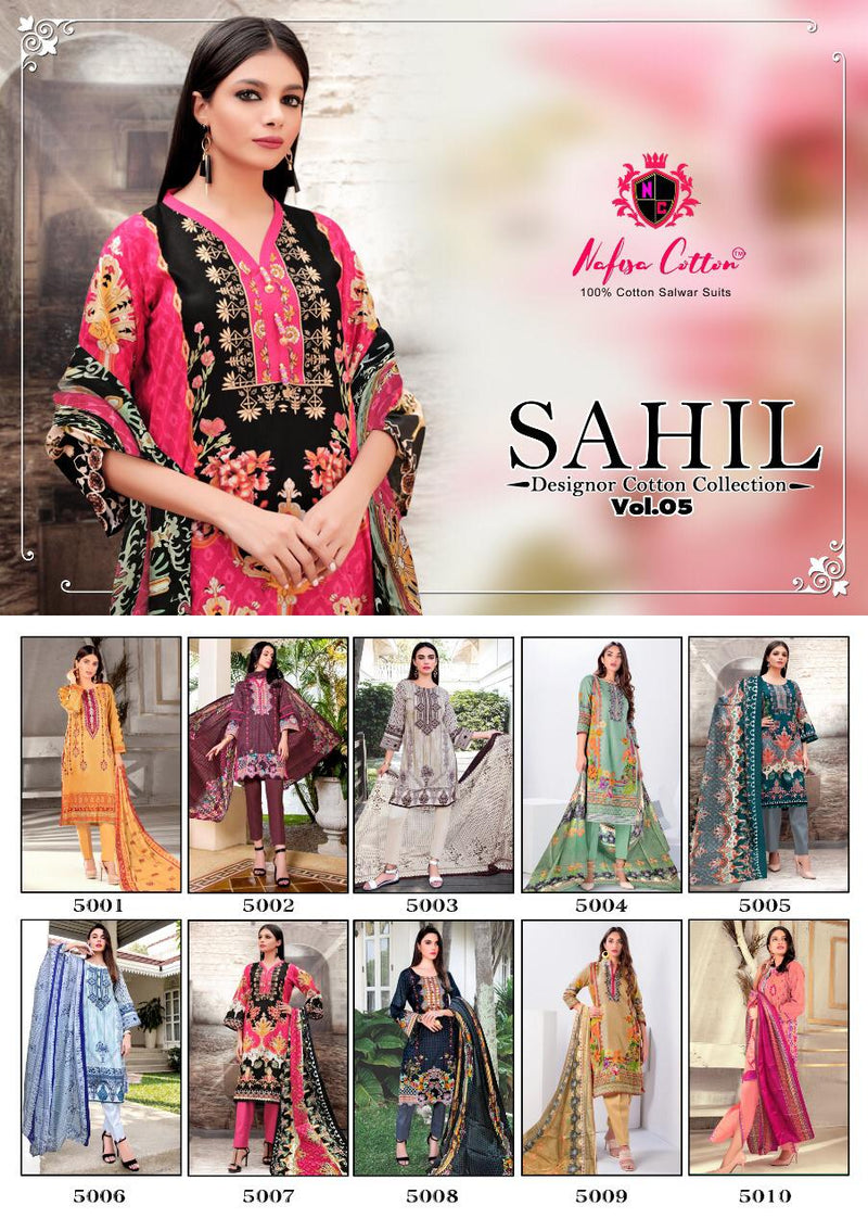 Nafisa Cotton Sahil Designer Cotton Collection Vol 5 Digital Printed Daily Wear Salwar Kameez