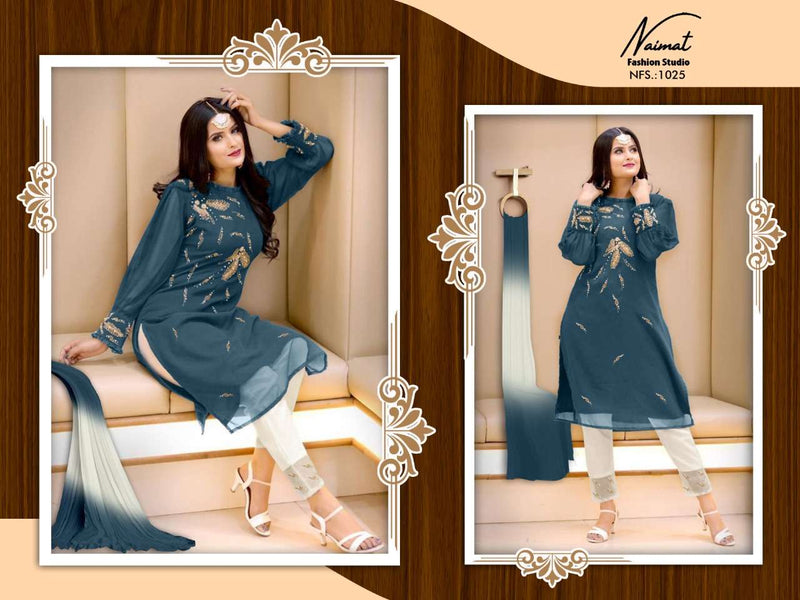 Naimat Fashion Nfs 1025 Pure Georgette Beautiful Handwork Pret Kurti