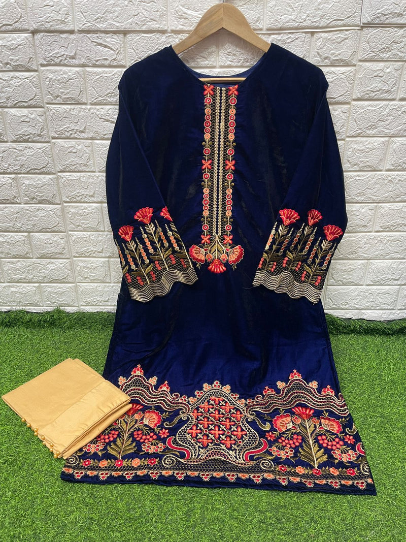 Naimat Fashion Studio Nfs 1023 Pure Velvet Stykish Designer Wear Pret Kurti