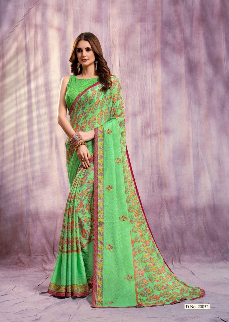 Sanskar Fashion Nayna Hit Bright With Fancy Work Sarees In Chiffon