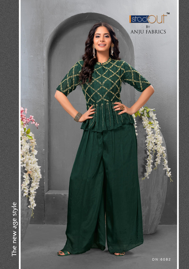 Anju Fabric Nazar Pure Handwork Designer Partwear Kurti Collection