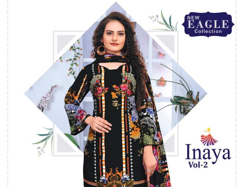 New Eagle Collection Launch By Inaya Vol 2 Pure Cotton Fancy Karachi Printed Pakistani Salwar Suits