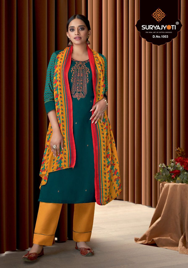 Suryajyoti Nishita Vol 1 Rayon Printed Designer Festive Wear Salwar Suits