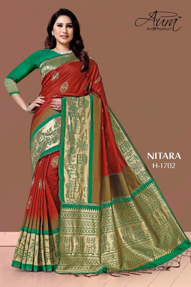 Nitara Aura Fancy Designer Sarees In Soft Silk