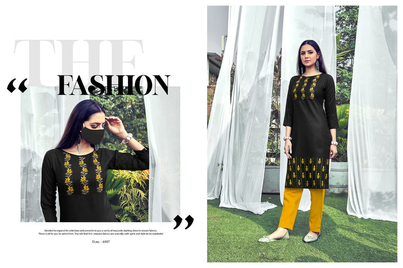 Nitisha Nx Chingari Vol 6 Soft Cotton Slub With Embroidery Work Kurti