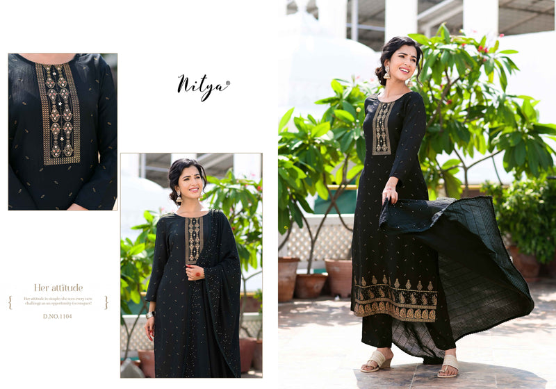 Nitya Mayah Silk Foil With Haand Work  Fancy Kurti