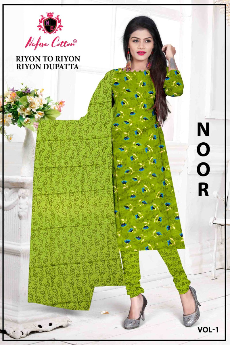 Noor By Nafisa Cotton Rayon Exclusive Printed Fancy Regular Wear Salwar Suit With Dupatta