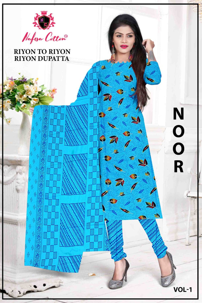 Noor By Nafisa Cotton Rayon Exclusive Printed Fancy Regular Wear Salwar Suit With Dupatta