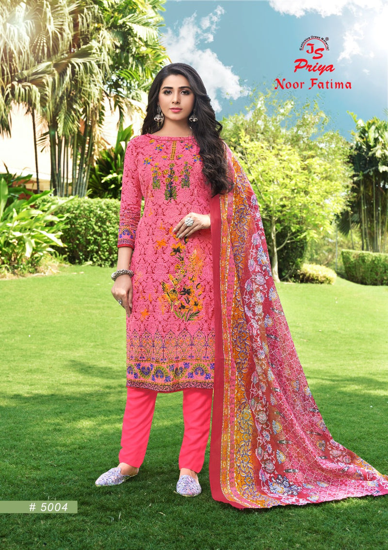Noor Fatima Vol 5 By Karachi Cotton Pure Cotton Exclusive Designer Regular Wear Salwar Suits With Dupatta