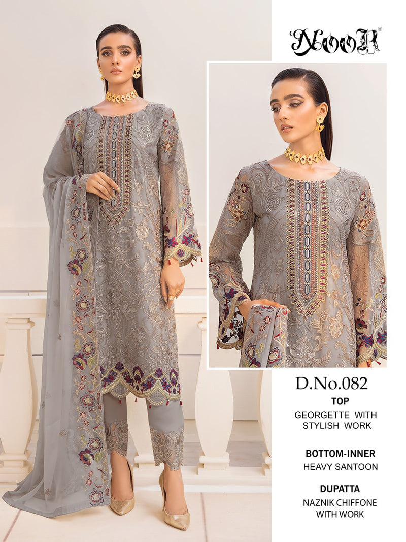 Noor Ramsha Vol 5 Georgette Heavy Embroidery Work Pakistani Salwar Kameez