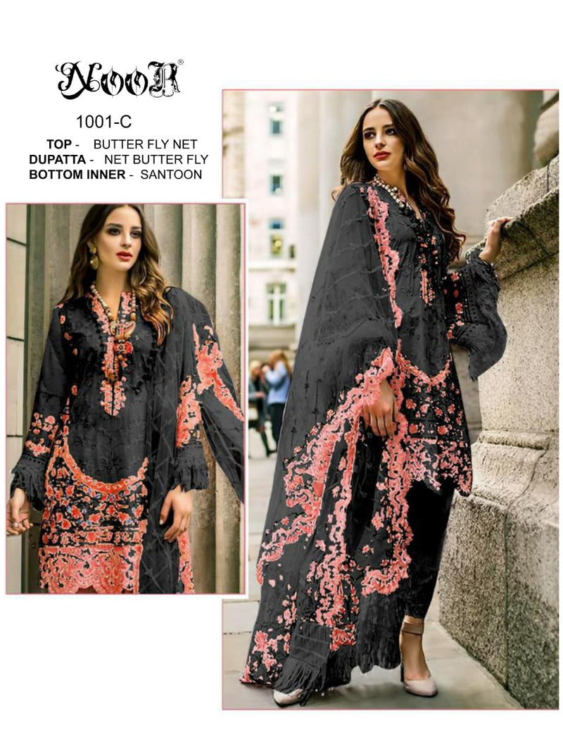 Noor Textile 1001 Colour Premium Collection Butterfly Net With Embroidery Work Exclusive Salwar Kameez
