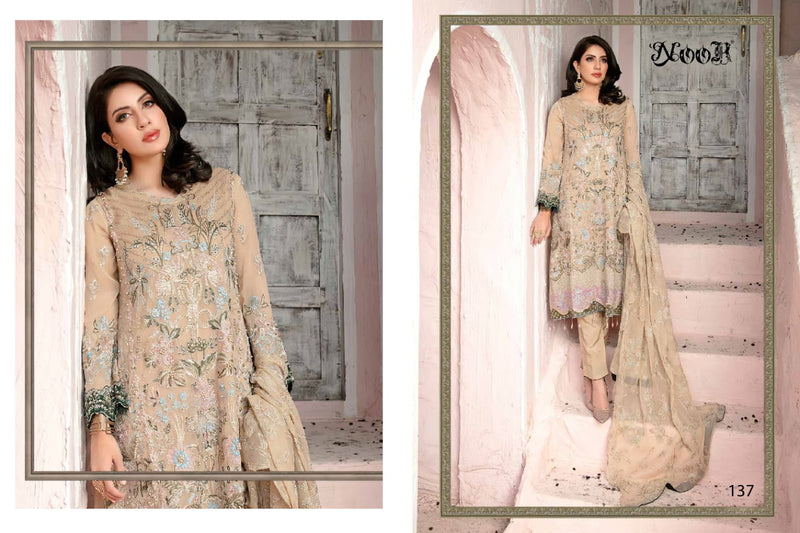 Noor Textile Launch Chevron Vol 3 Georgette With Heavy Embroidery Work Fancy Designer Salwar Kameez