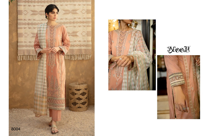 Noor Textile Qalamkar Cotton Gorgeous Look Embroidery Work Pakistani Salwar Kameez