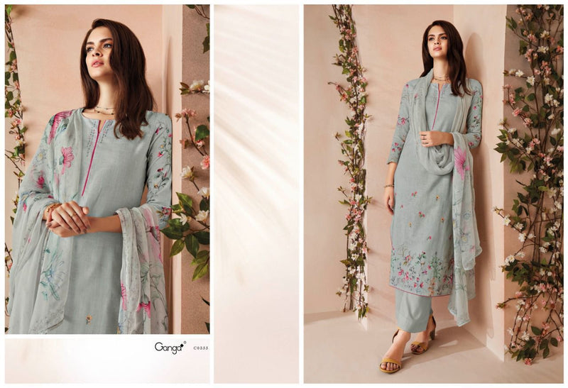 Ganga Dno 0355 To 0360 Pure cotton Printed With Heavy Embroidery work Stylish Designer Salwar Kameez