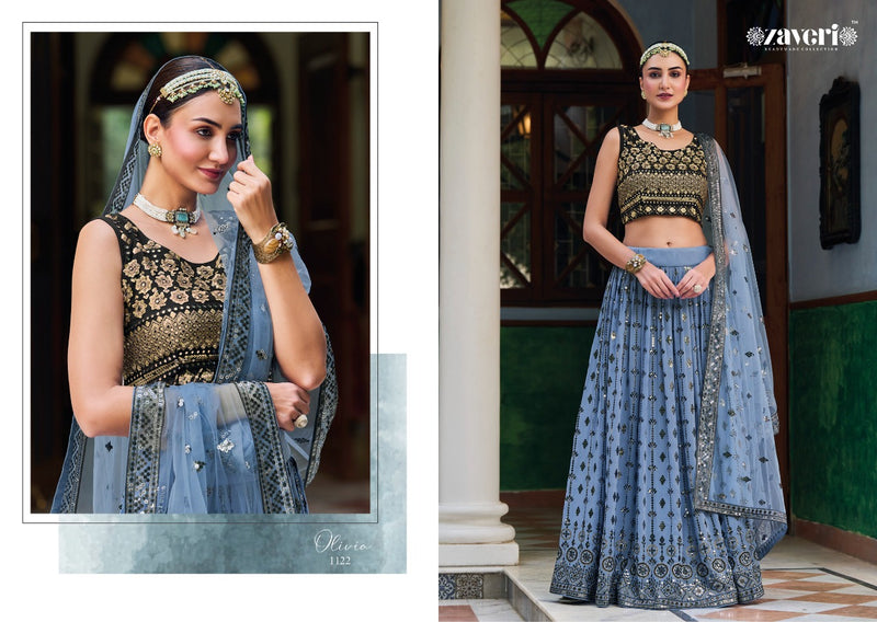 Zaveri Woman Beauty Oliva Georgette With Heavy Embroidery Work Stylish Designer Wedding Look Lehenga