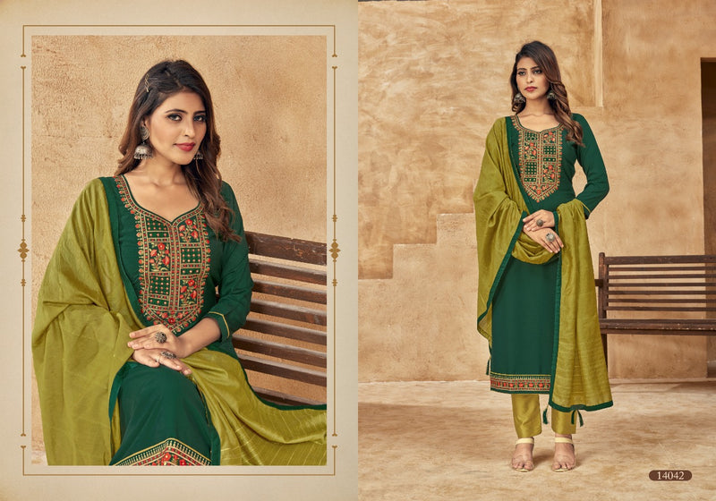 Panch Ratna One Plus Silk With Heavy embroidery Work Stylish Designer Casual Look Salwar Suit