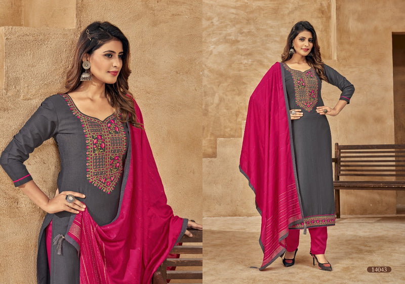 Panch Ratna One Plus Silk With Heavy embroidery Work Stylish Designer Casual Look Salwar Suit