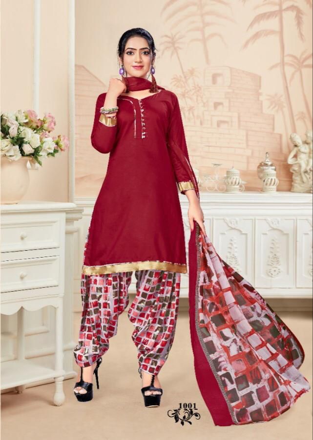 Skt Suits Orchid Cotton Printed Patiyala Style Festive Wear Salwar Kameez