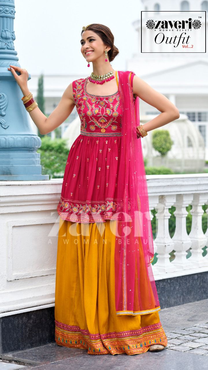 Zaveri Woman Beauty Outfit Vol 2 Viscose Georgette Heavy Designer Wedding Wear Salwar Kameez