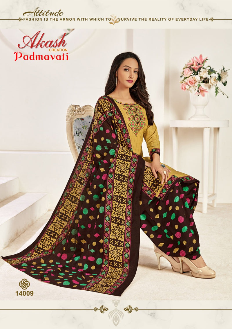 Akash Creation Padmavati Vol 14 Cotton  Patiyala Style Festive Wear Salwar Kameez