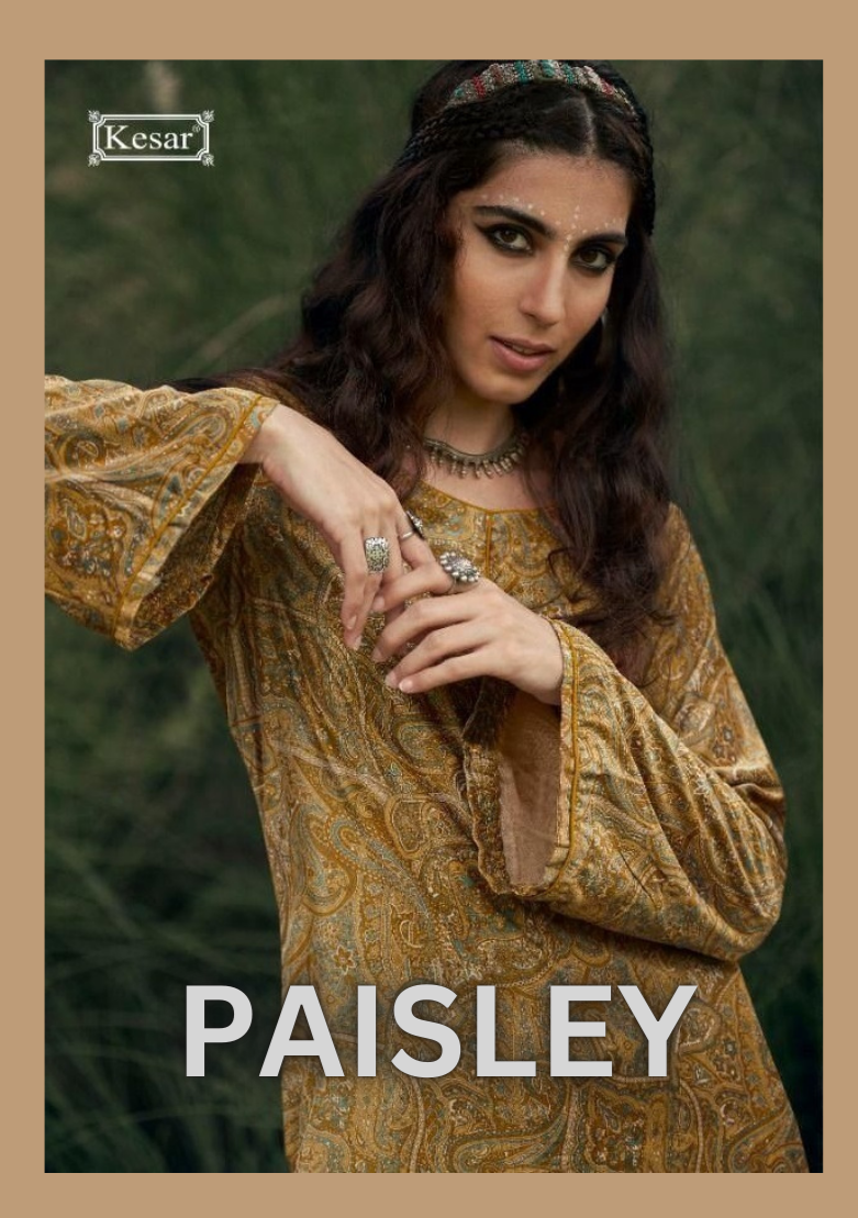Kesar Karachi Paisley Velvet With Fancy & Embroidery Work Stylish Designer Casual Wear Salwar Suit