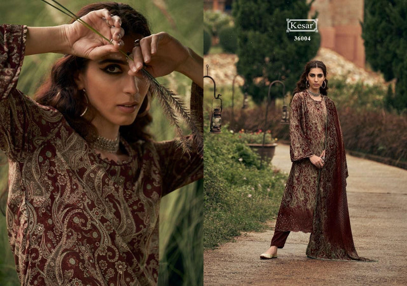 Kesar Karachi Paisley Velvet With Fancy & Embroidery Work Stylish Designer Casual Wear Salwar Suit