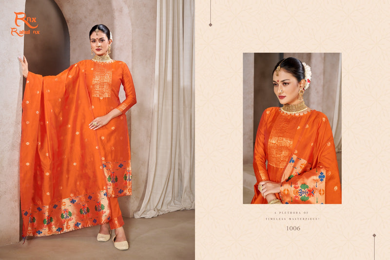 Rahul Nx Paithni Minakari Pure Taepla Silk Paithani Pattern Stylish Designer Salwar Kameez