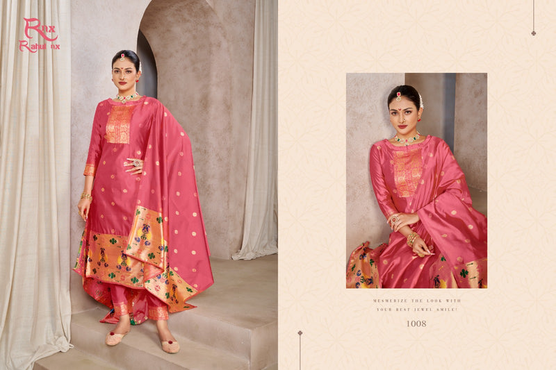 Rahul Nx Paithni Minakari Pure Taepla Silk Paithani Pattern Stylish Designer Salwar Kameez