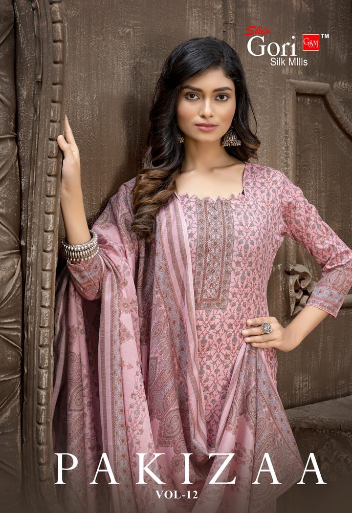 Shiv Gori Silk Mills Pakizaa Vol 12 Indonesia Cotton Fancy Printed Festive Wear Salwar Suits