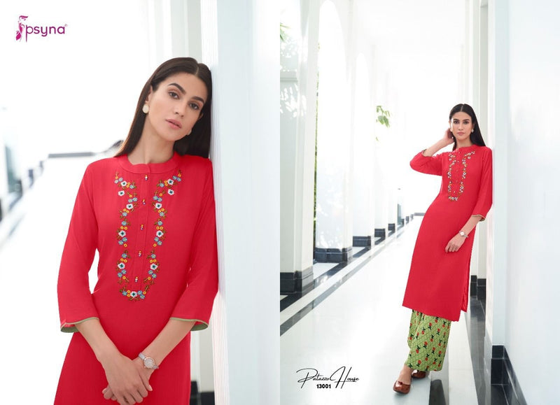 Psyna Plazo House Vol 13 Rayon Fancy Kurtis With Plazo