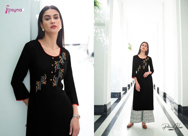 Psyna Plazo House Vol 13 Rayon Fancy Kurtis With Plazo