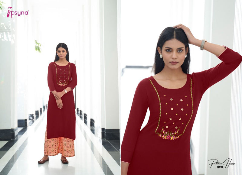 Psyna Plazo House Vol 13 Rayon Fancy Kurtis With Plazo