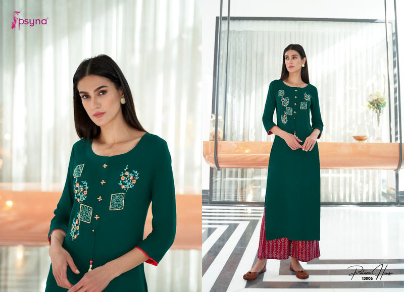 Psyna Plazo House Vol 13 Rayon Fancy Kurtis With Plazo