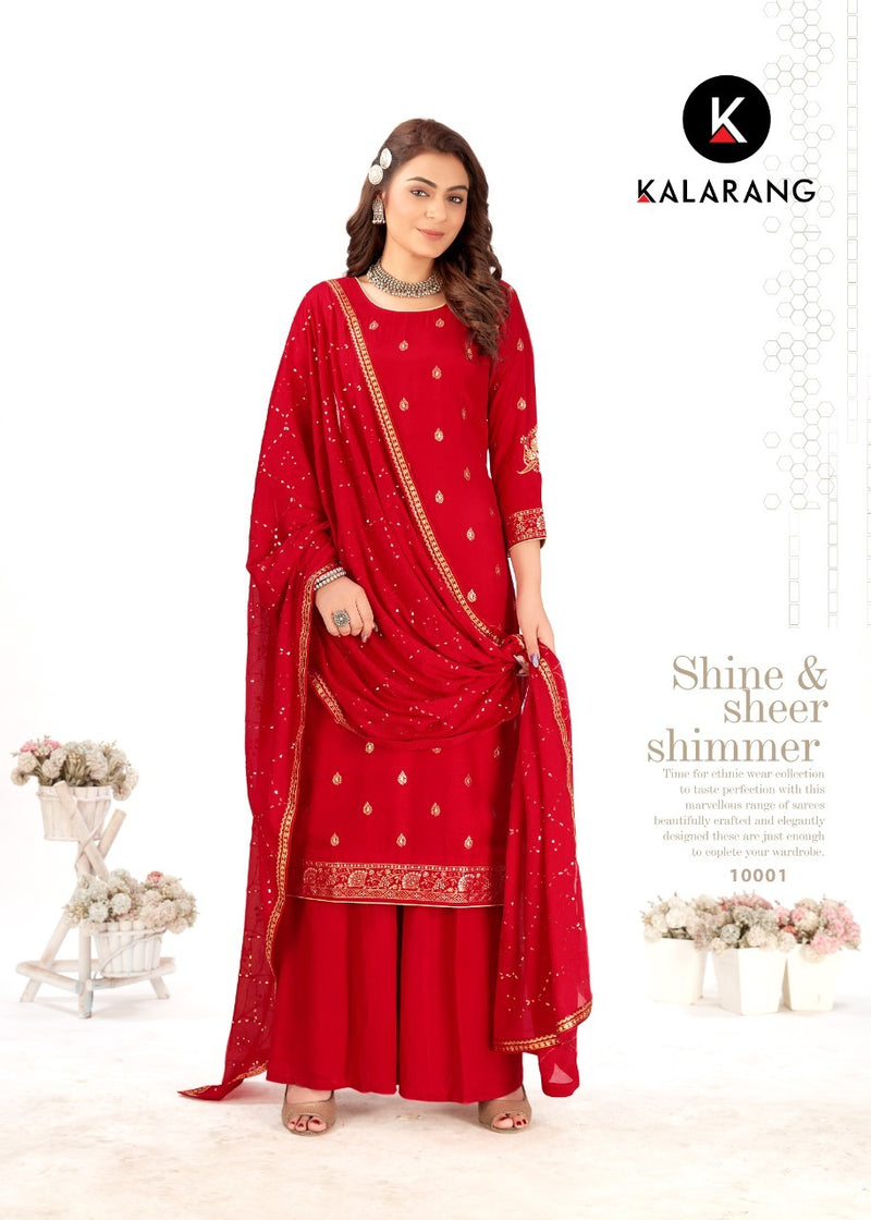 Kalarang fashion Palvi Muslin With Embroidery Work Stylish Designer Festive Wear Salwar Kameez